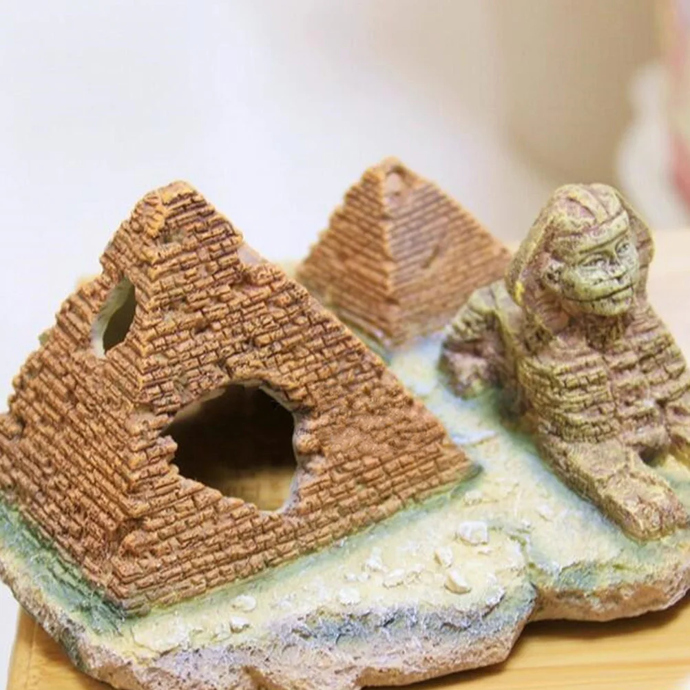 

Natural Pyramid Shelter Resin Aquarium Ornament Fish Tank Decoration Fish Hideout Shrimp Hiding Place Crate Covers 48 Inch