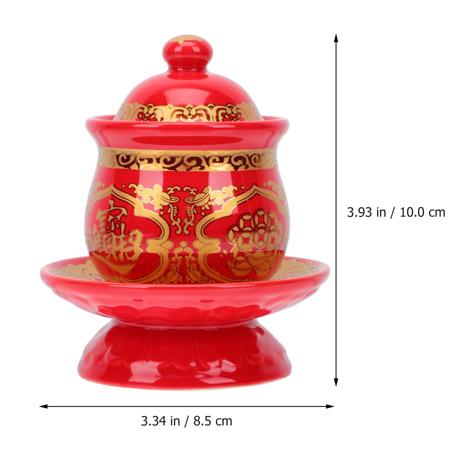 1Pcs Cup Ceramic Offering Cup Temple Worship Supplies Auspicious Pattern Sacrifice Bowl