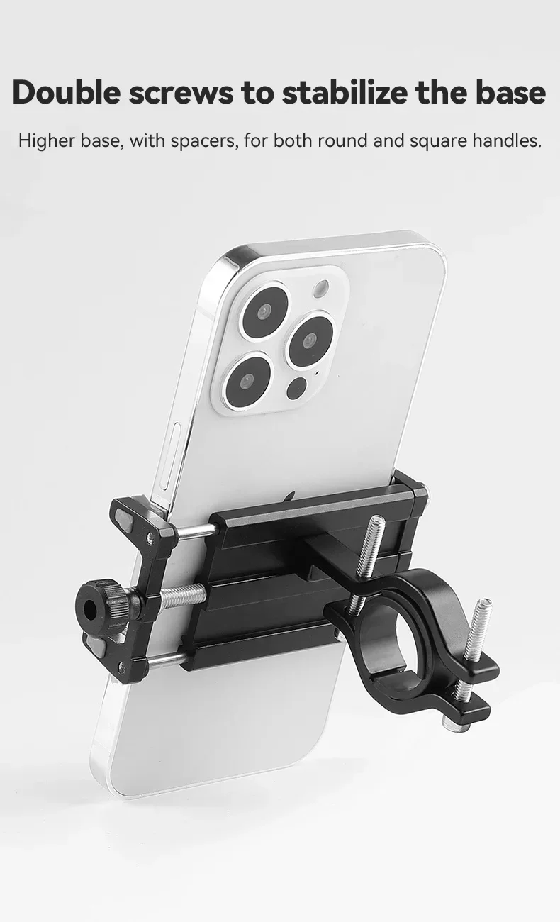 Universelle Fahrrad-Handyhalterung aus Verstellbarem Aluminiumlegierung für Roller und Fahrräder mit Halterungsbasis und Clip – Detail 8