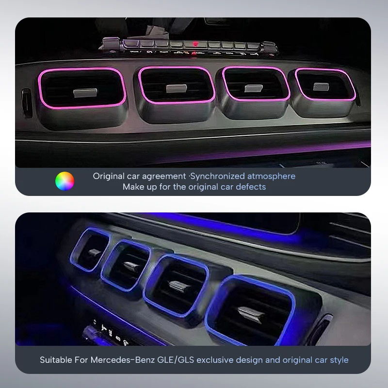 For Benz GLE/GLS W167 Air Conditioning Vent Front 12V LED Light Strip Ambient Light