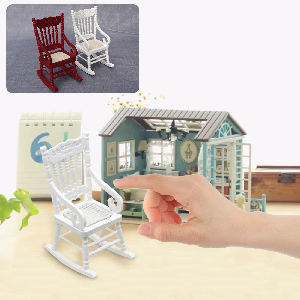 Dollhouse Accessory Mini Classic Rocking Chair Model