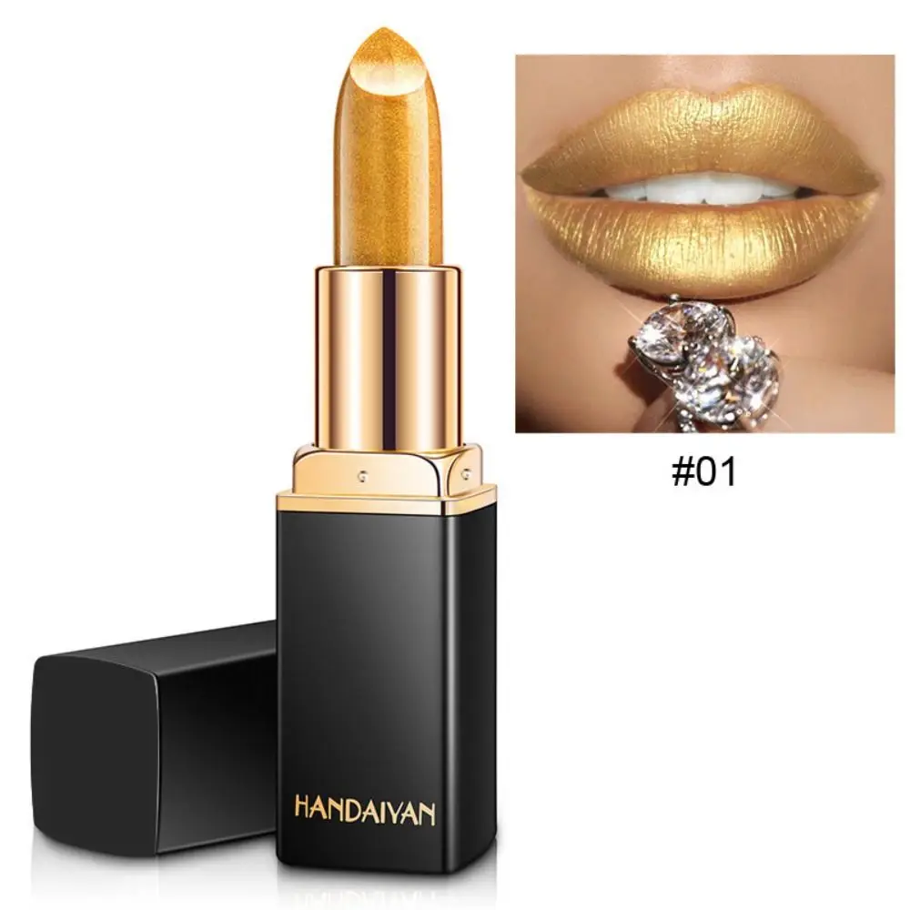 Mermaid Maggie Shiny Metallic Lipstick Pearlescent Color Changing Temperature Lipstick Gold Plated lipstick