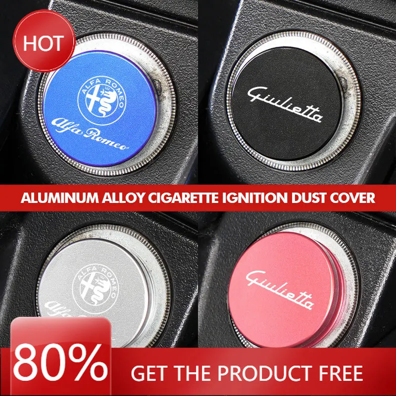 Hub Caps Aluminum Car Cigarette Lighter Dust Cap Cover Auto Interior Accessories For Alfa Romeo 159 Giulietta Giulia 147 Mito 15