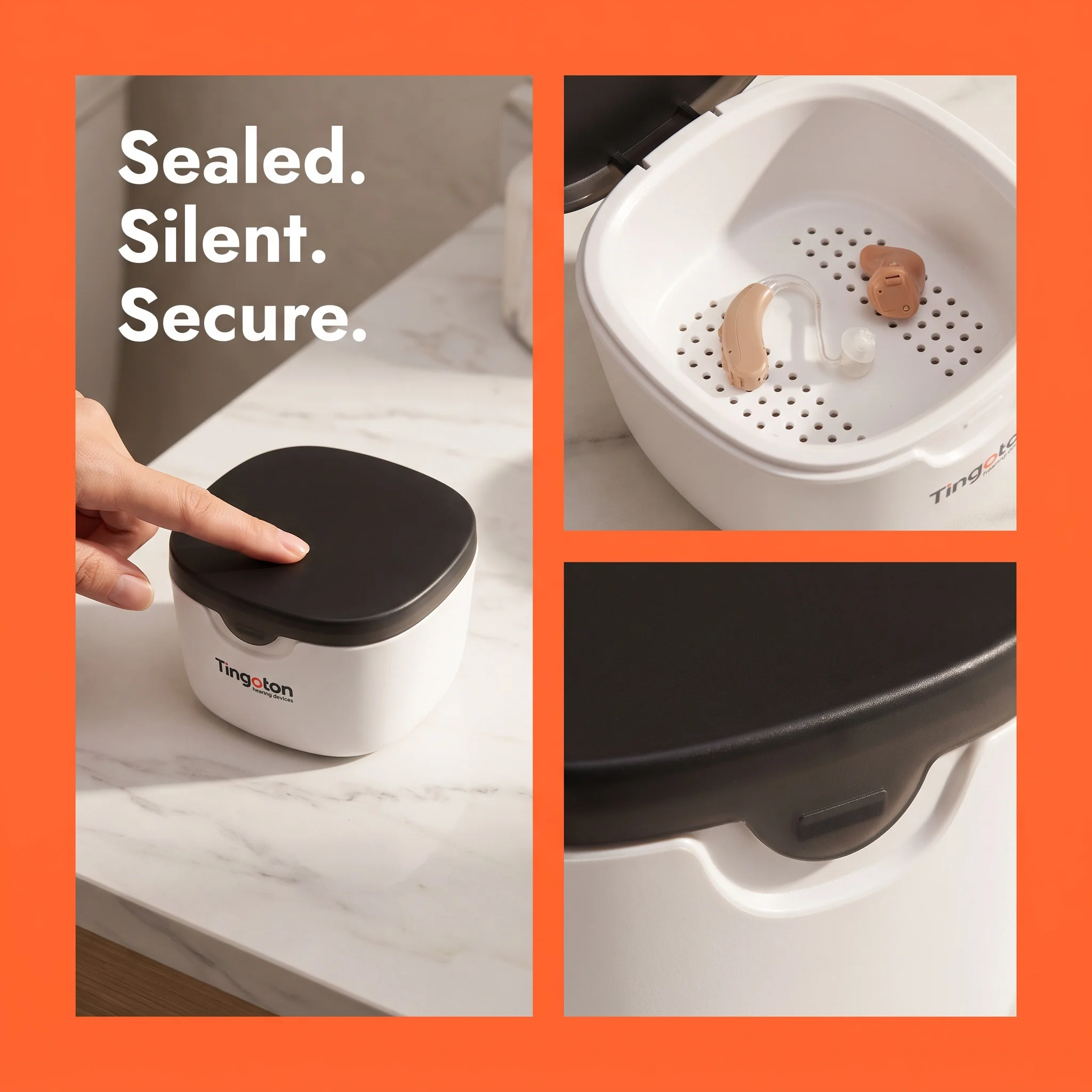 Professional Hearing Aid Dehumidifying Dry Box Sealed Maintenance Care Jar Moisture Proof Storage Case for Hearing Aid Amplifier - view 2