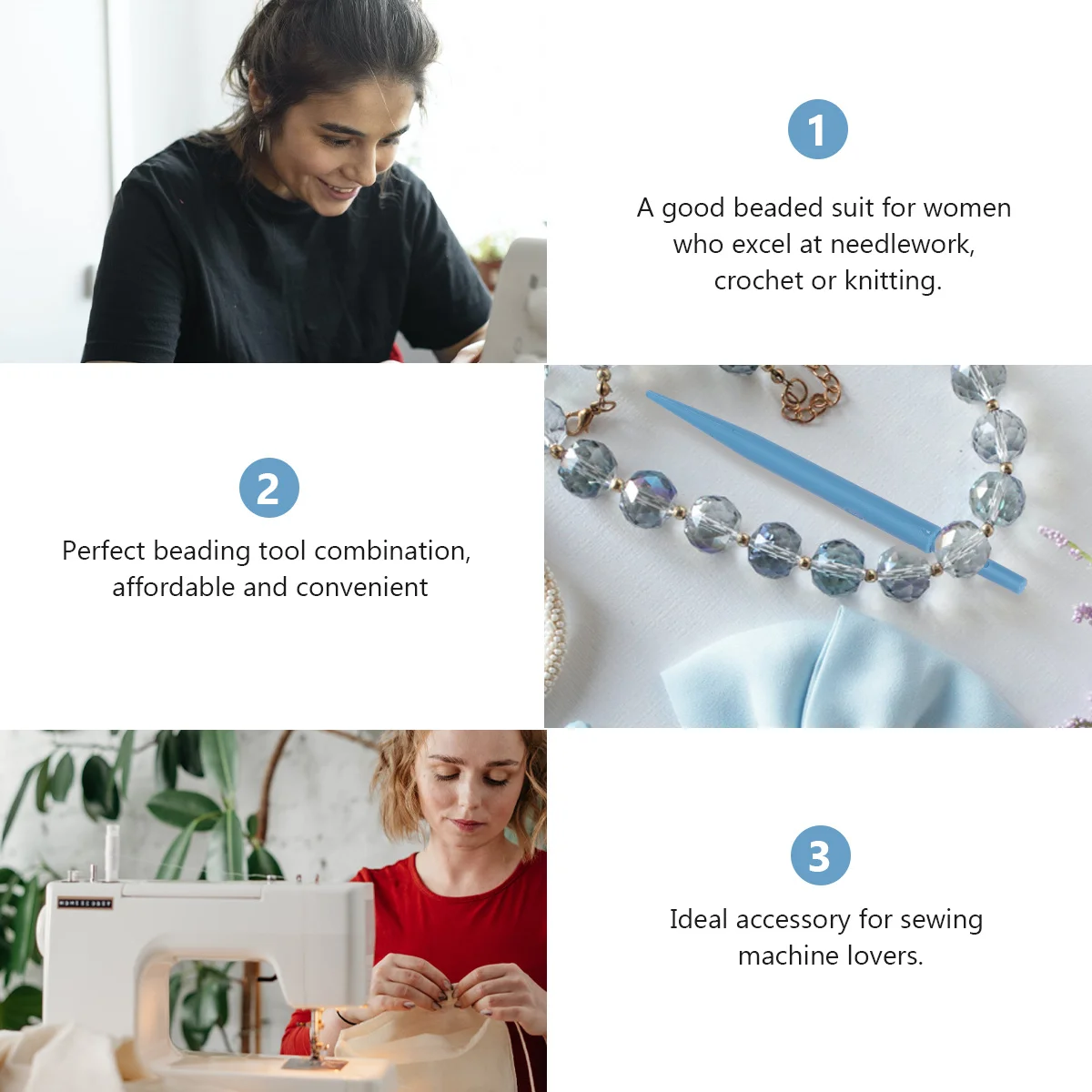 

4Pcs Beading Needles Kit Portable Affordable Gift for DIY Lovers Sewing Crafts Weaving Ends Seams Stitching Needle