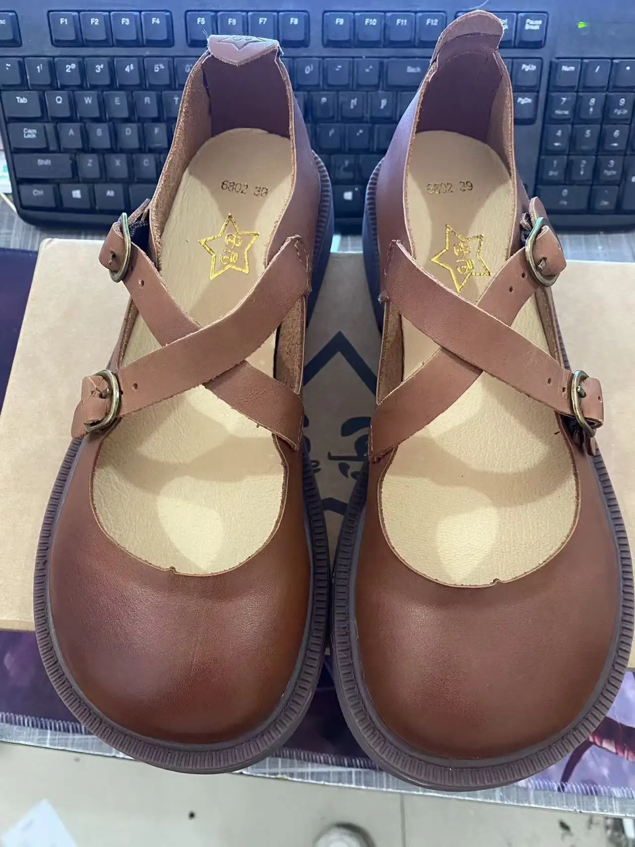 Careaymade-Genuine leather big shoes retro literature art wide edition women\'s shoes original single shoes breathable flat soft