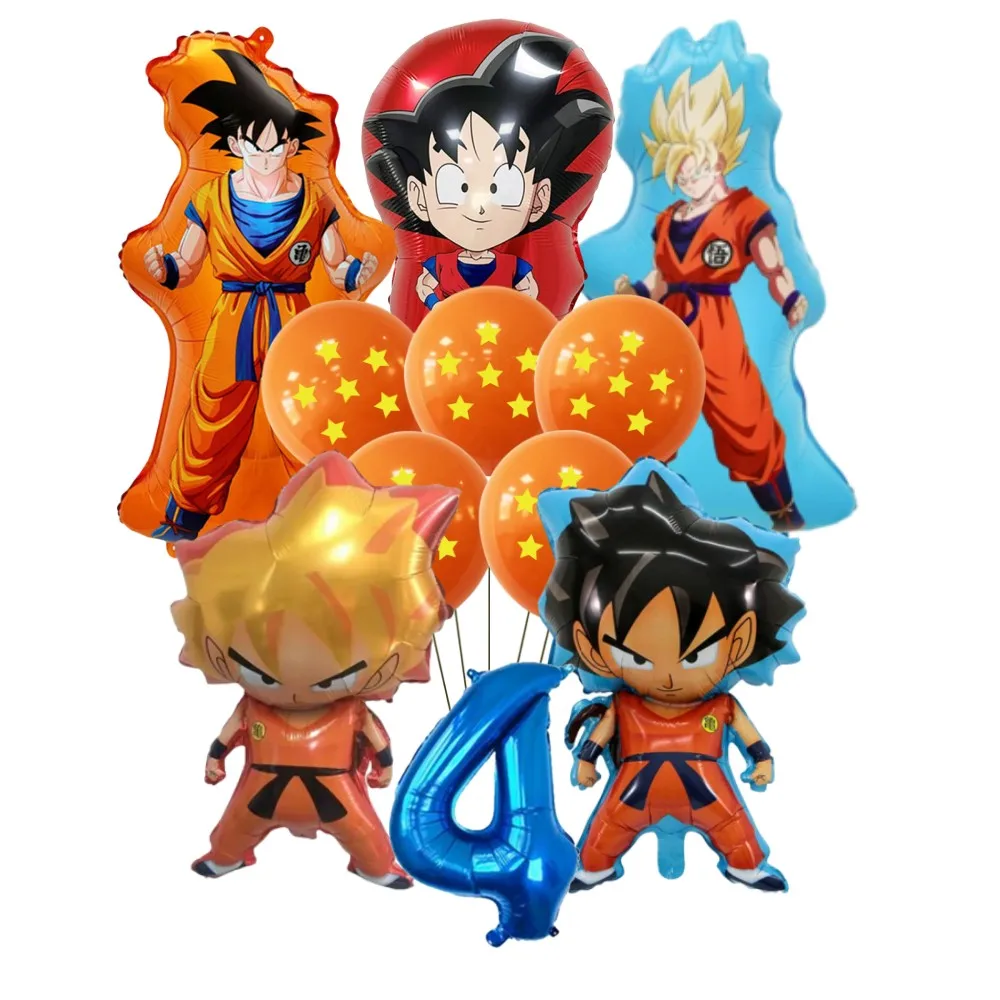 11 قطعة لعبة دراغون بول الروبوت العائمة بالونات الهواء مجموعة الكرتون حفلة عيد ميلاد لوازم الديكور استحمام الطفل تسليم هدية لعبة DIY بها بنفسك