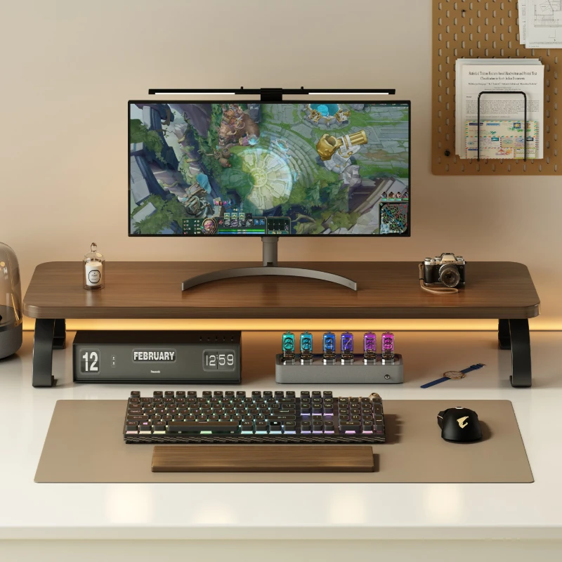 Extended Monitor Stand Riser Desktop Organizer Desk Shelf Computer Storage Rack Laptop Stand for Office Workstation Space Saving