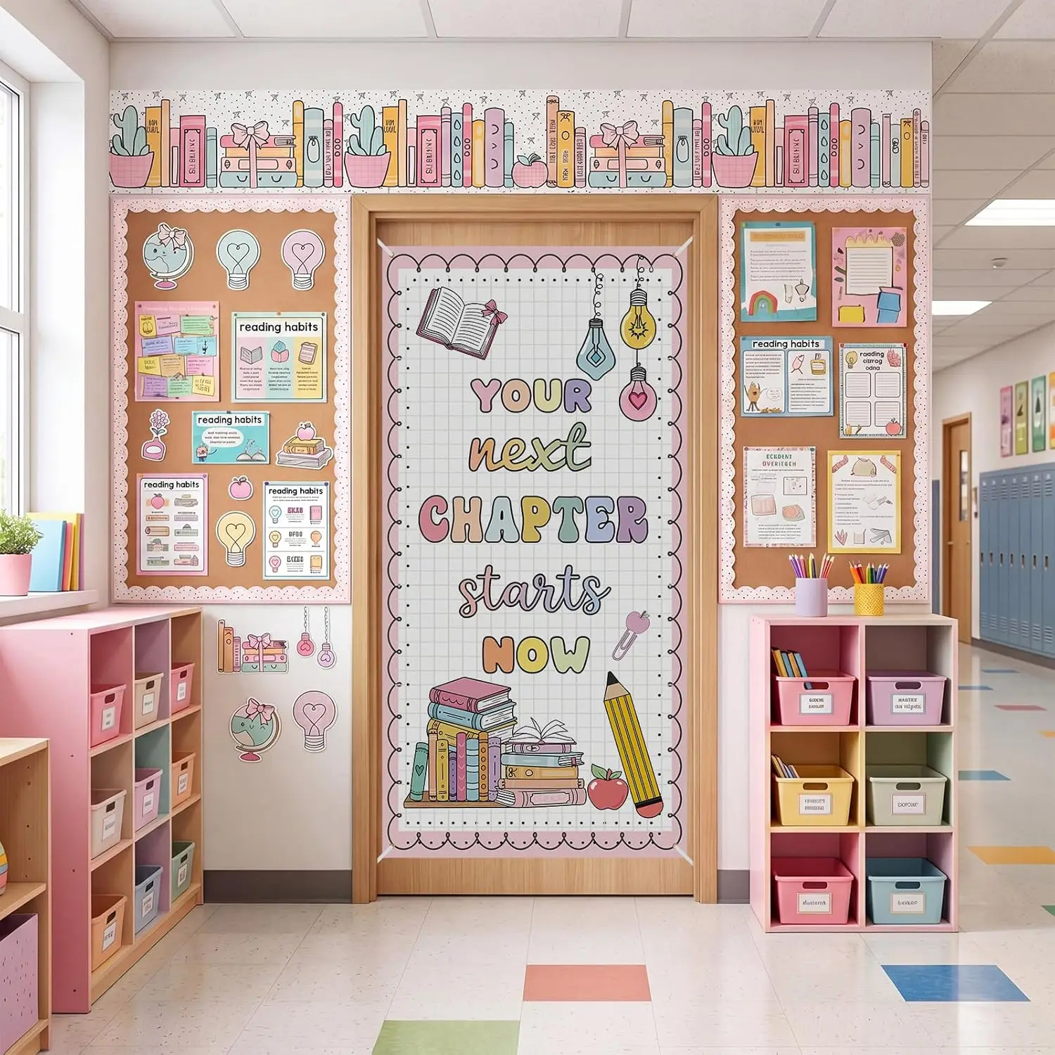 Bannière de bienvenue pour la rentrée scolaire, décoration murale ou de porte, panneau de porche pour le premier jour d'école