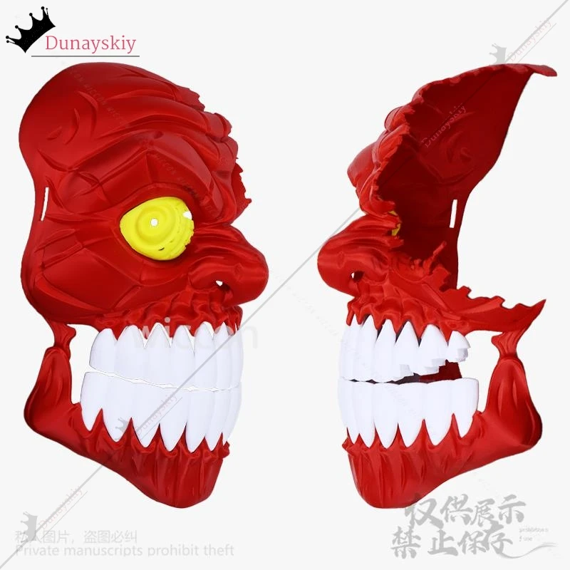 Anime Dandadan Turbo Granny Cosplay Costume 3D Printing Base Red Horror Mask Hard Plastic For Halloween Role-playing Customized