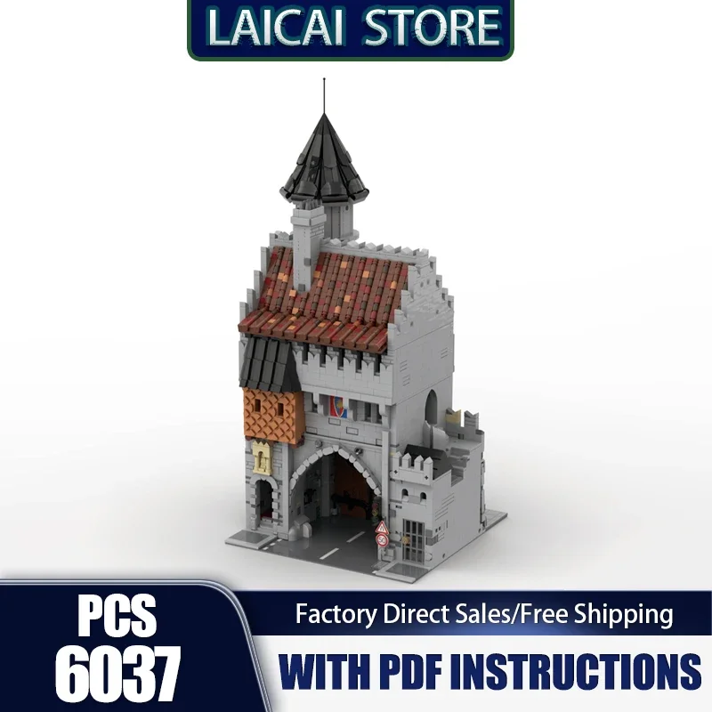Medieval Castle Model Moc Building Bricks Medieval Driveway Door Technology Modular Blocks Gifts Christmas Toys DIY Set Assembly