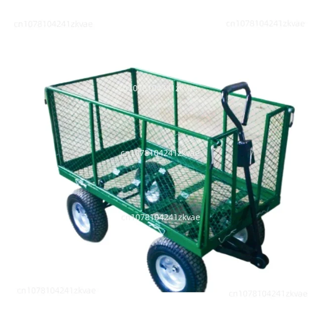 Metal Heavy Duty Folding Steel Outdoor rolling steel sand beach Wagon Garden Tool Cart