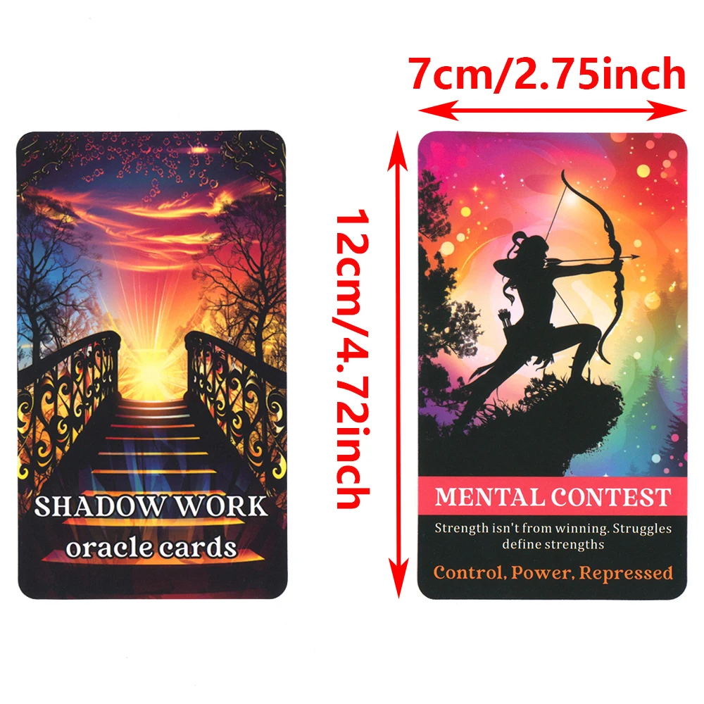 Oracle Cards Shadow Work 12x7cm 56-cards Tarot Board Deck in Box 400 GSM Paper Affirmation Keywords Taro