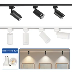 Intere parti del Set LED Track Light GU10 lampadine sostituibili Lustre Lighting Rail Spot Lamp Barber Shop Home 220V faretti a Led