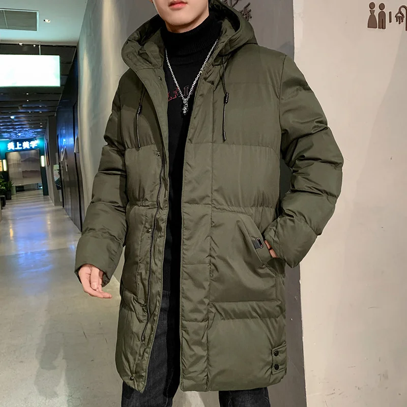 Jackets 2023 Newest Fashion Men Black Gray Green Thicken Super Warm Down Cotton Men's Winter Coat Hooded Collar Long Parkas