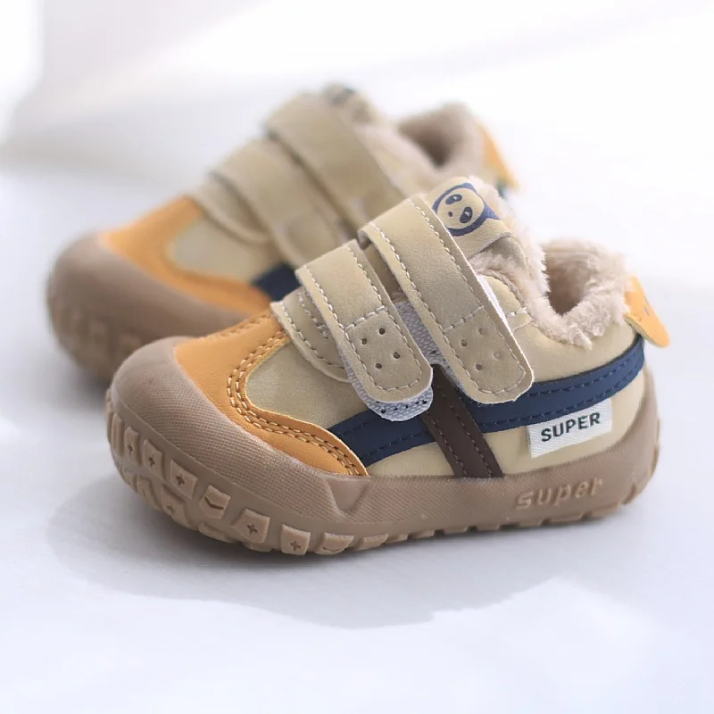 Baby Toddler Walking Shoes Winter Plush Fleece for Warmth Children's Casual Running Shoes Girls' Non Slip Sole Baby Walking Shoe