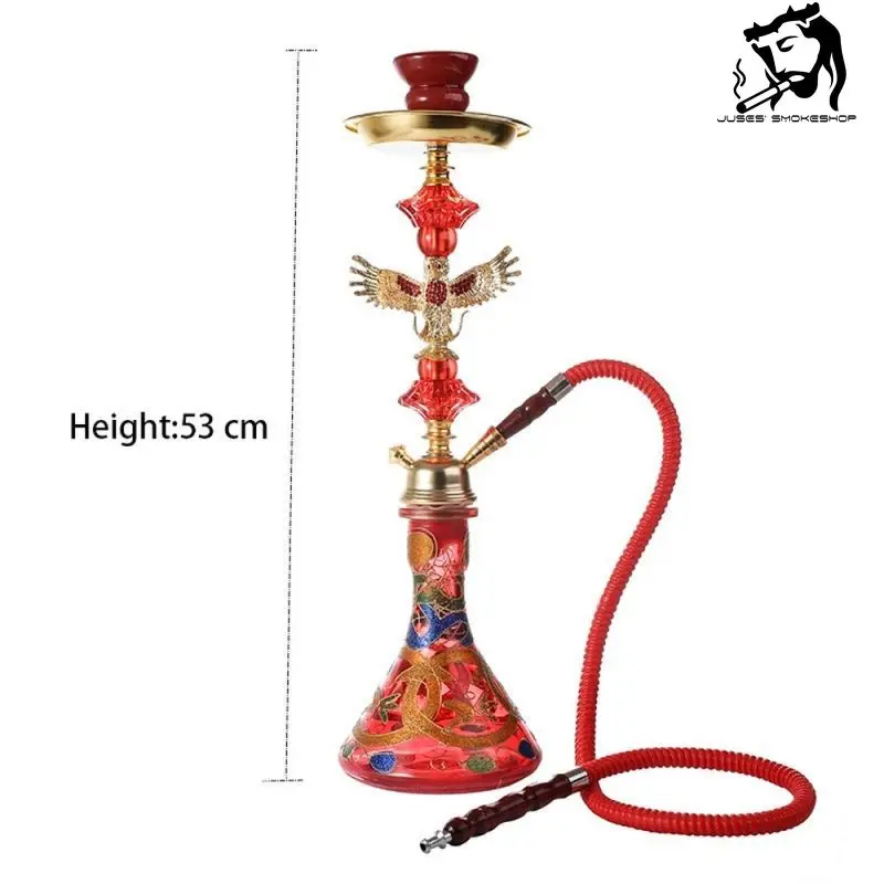 JUSES' S Eagle Hookah Shisha Set with Chicha Bowl Hose Patterned Glass Bottle Narguile complete kit cachimbas Hookah Accessories