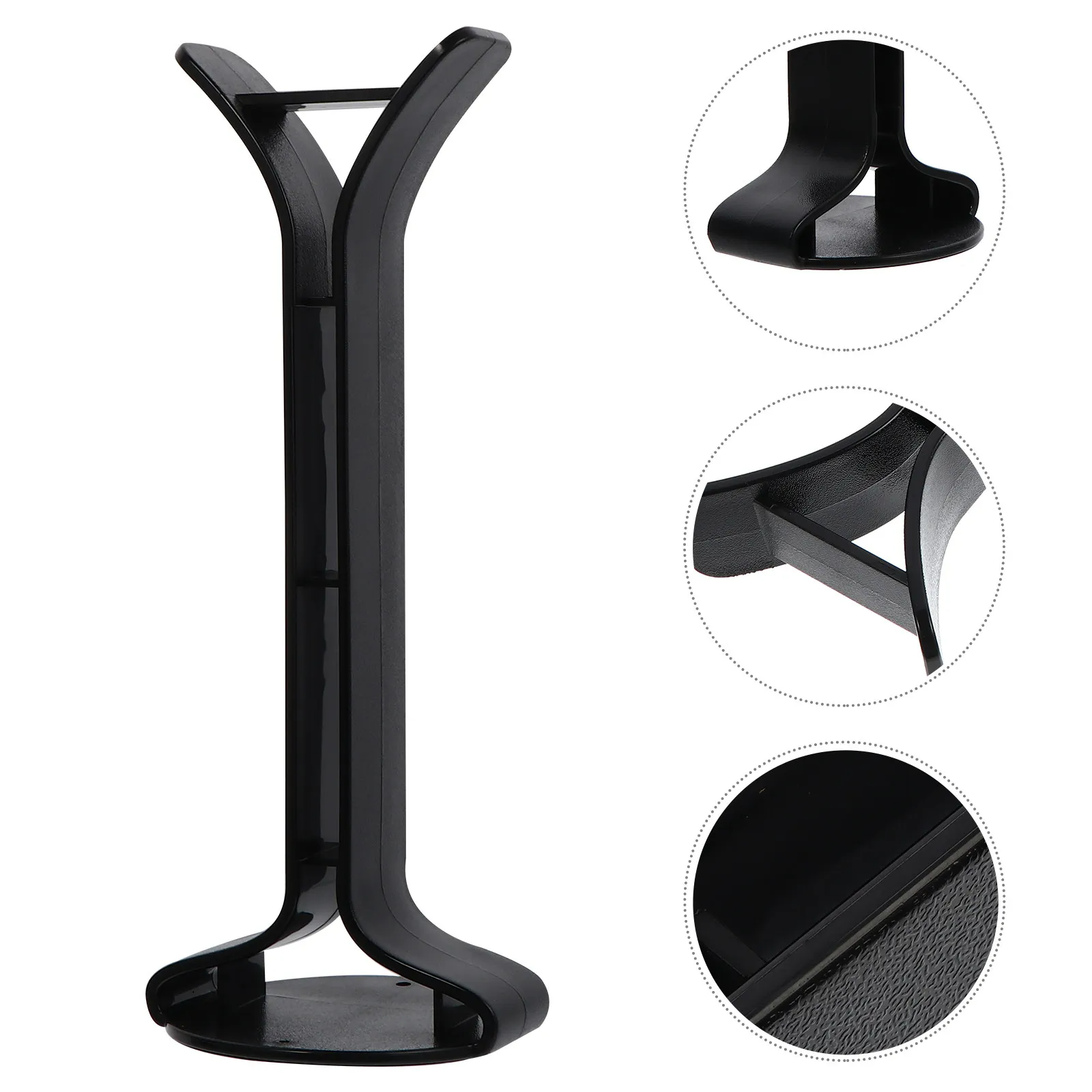 1Pcs Headset Rack Black Small Size Stable Headphone Storage Stand Premium ABS Material Space Saving Holder for Desk Home Office
