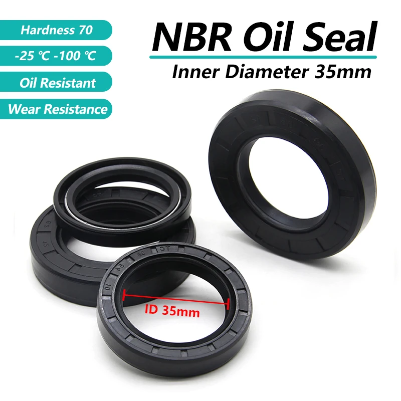 

ID 35mm NBR Oil Seals TC-35*42/45/47/48/50/52/55/58/60/62/65/68/70/80*5/7/8/10/12mm Black Nitrile Rubber Shaft Double Lip Gasket