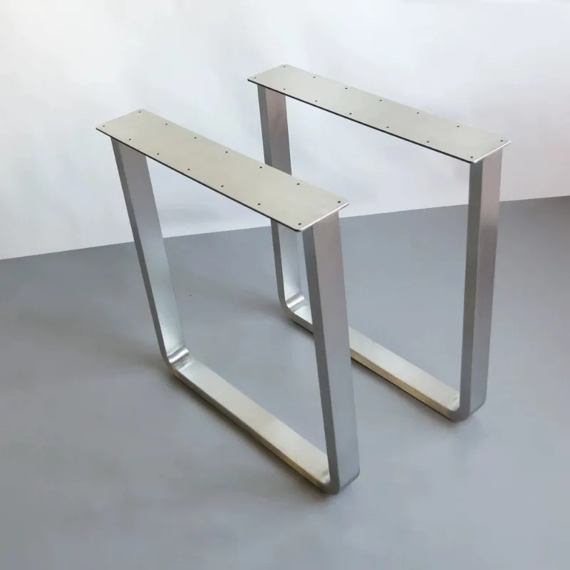 Round Arc Bar Table Leg Stainless Steel Cooking Desk Stand Cabinet Foot Frame with Non Slip Bottom Pad for Kitchen Heavy Load