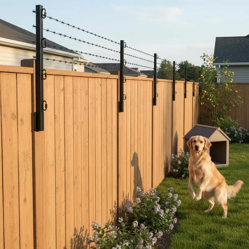 

Barrier Heightener 23.8 in For Garden Security Livestock Enclosure Private Backyard, Steel Extension Arm Flat Surface Mount 8 Packs Heavy Duty Metal Support Accessory