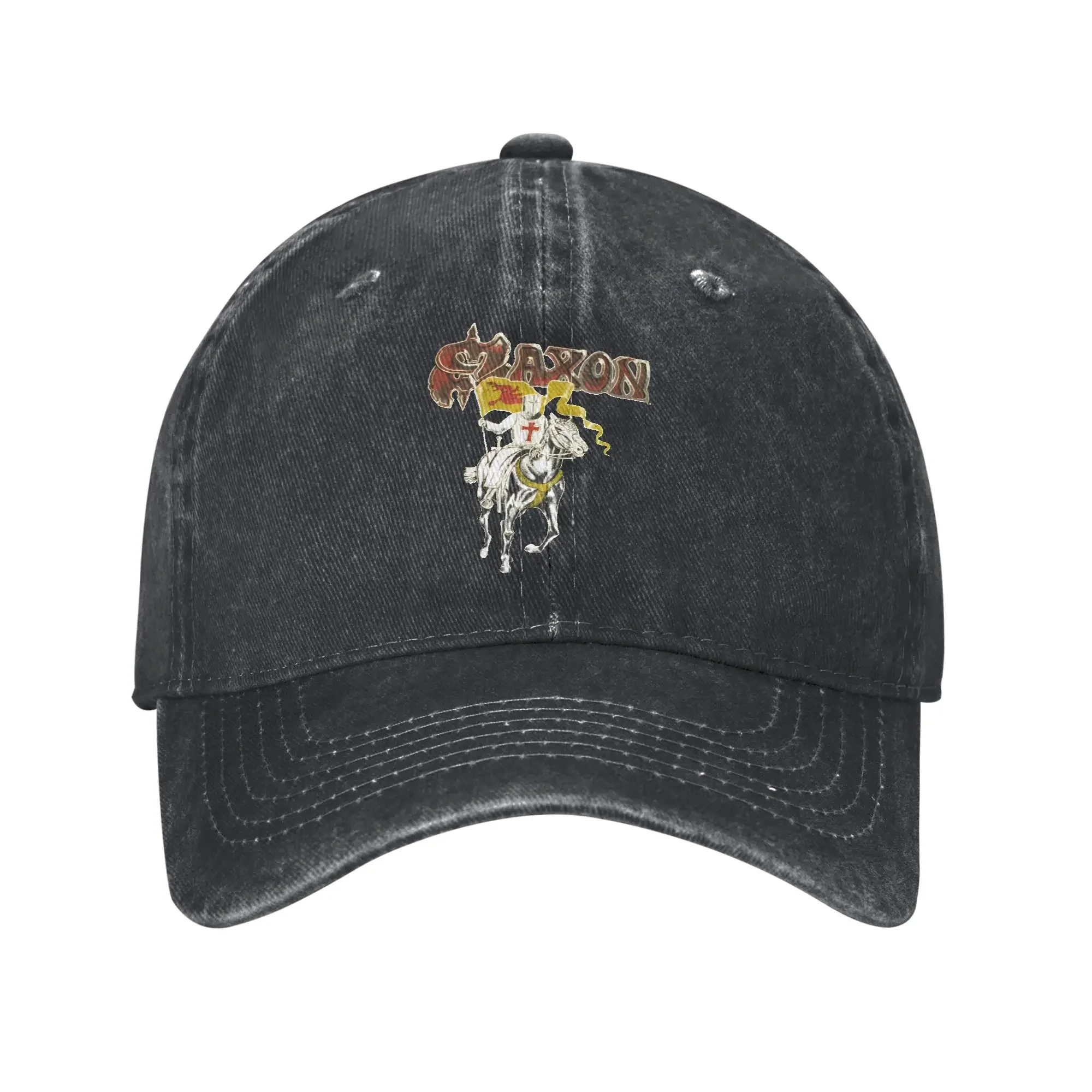 Saxon Crusader hombres mujeres gorras de béisbol banda de Heavy Metal gorras lavadas desgastadas sombrero correr Golf ajuste ajustable gorra Snapback