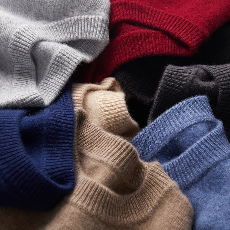 

Choice Autumn Winter Men Cashmere Sweater Basic Round Collar Pullover 100% Pure Cashmere Knitted Smart Casual Solid Soft Tops