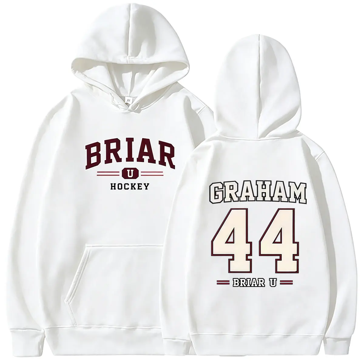 Off Campus Briar University Hockey Graham 44 Grafik-Hoodie für Männer und Frauen Vintage Oversized Sweatshirt Herrenmode Pullover Hoodies – Detail 5