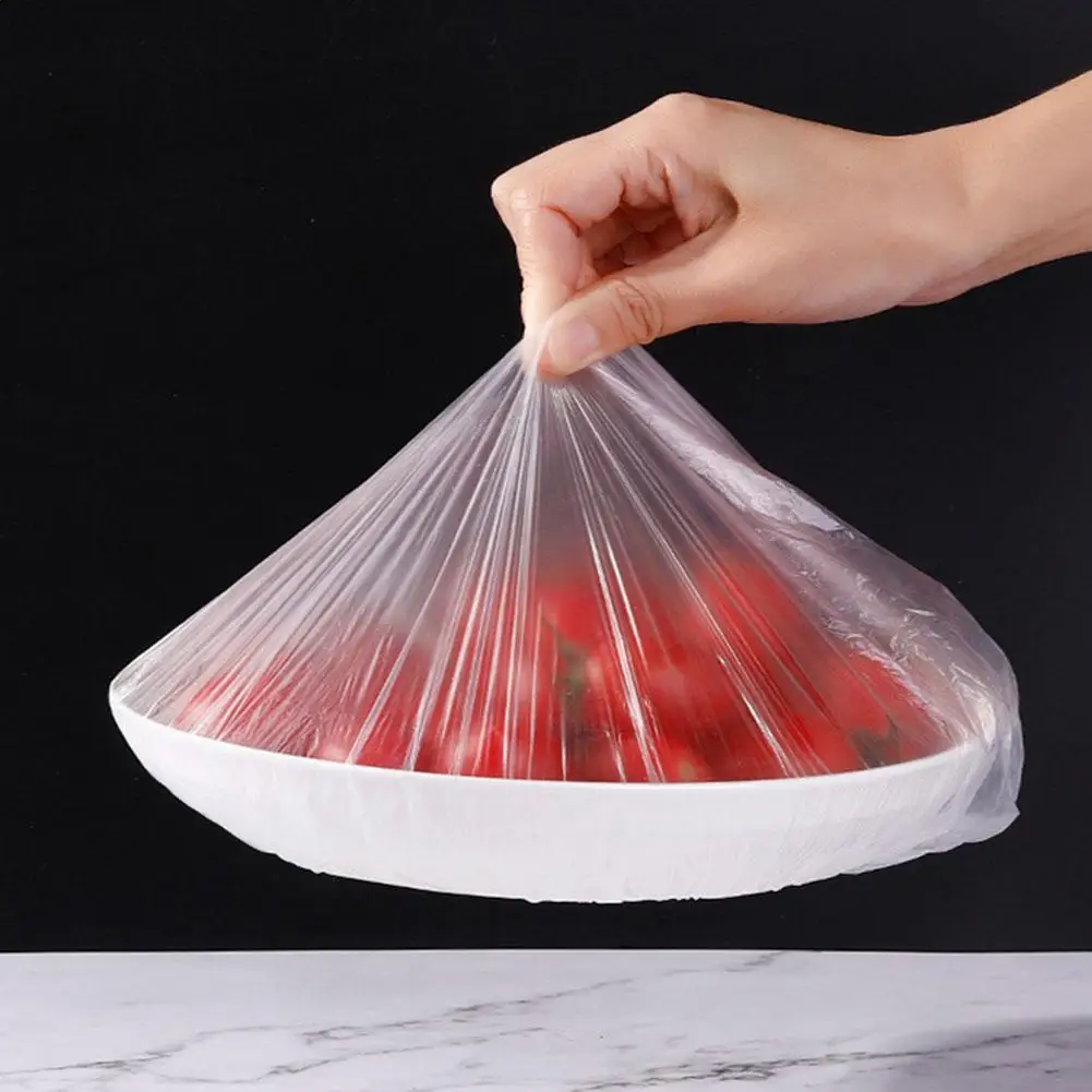 

100 Pieces Of Disposable Food Self-sealing Plastic Cover Preservation Airtight Plastic Lid Lid Packaging Household Wrap V6e2