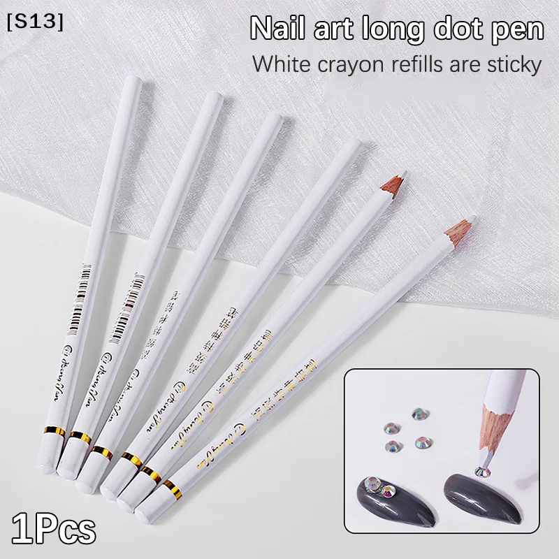 

Nail Rhinestone Picker Point Drill Pen White Crayon Bold Refill Self Adhesive DIY Nail Art Tool White Wax Pencil For Manicure[Q]