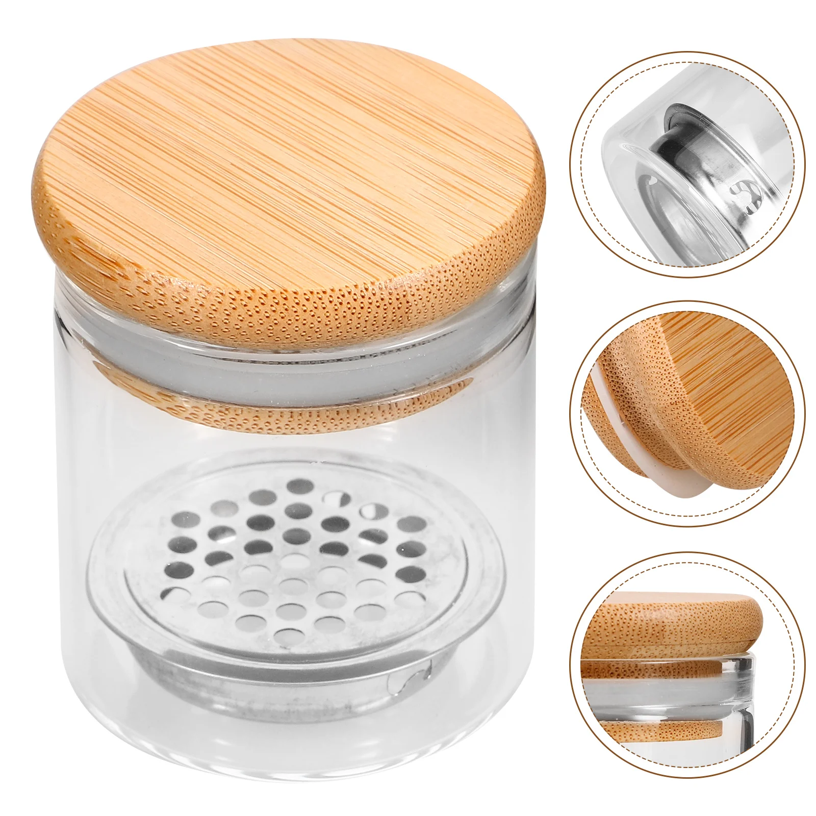 

Pen Wash Cup Manicure Nail Dish Glass Bracket with Cover Cups Wooden Brush Acrylic