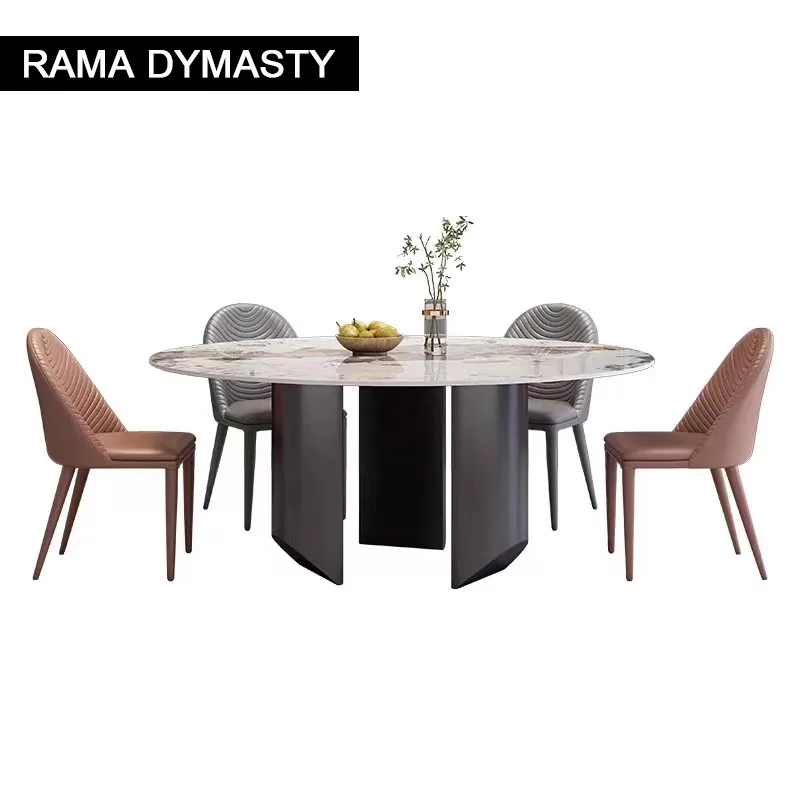 

Light Luxury Rock Slab Dining Table Modern Minimalist Round Dining Table Home Small Round Table Dining Table