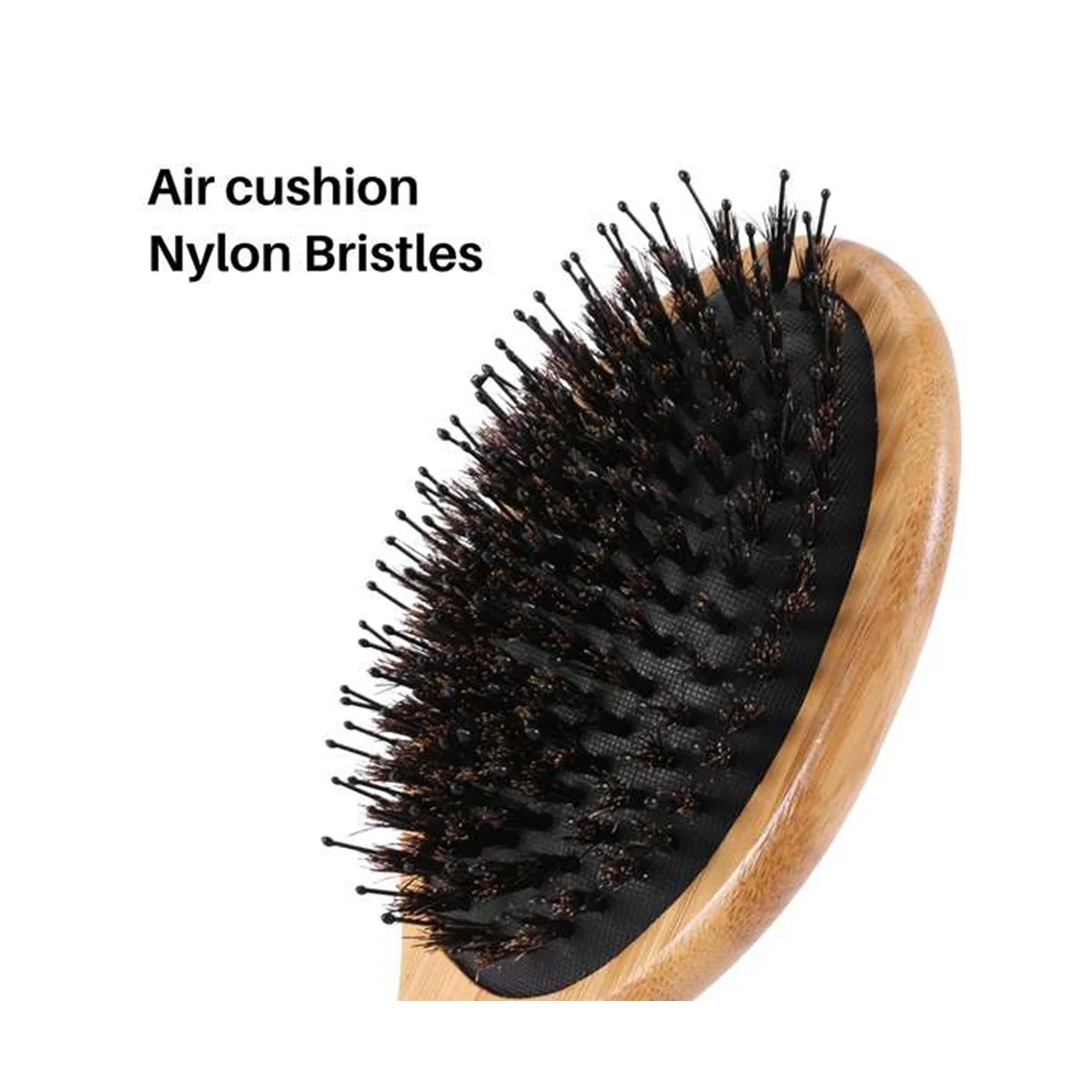 2 Pcs Brush Boar Bristle Hair Brush with Nylon Pins Bamboo Paddle Detangler Brush Detangling Adding Shine Brushes Daily