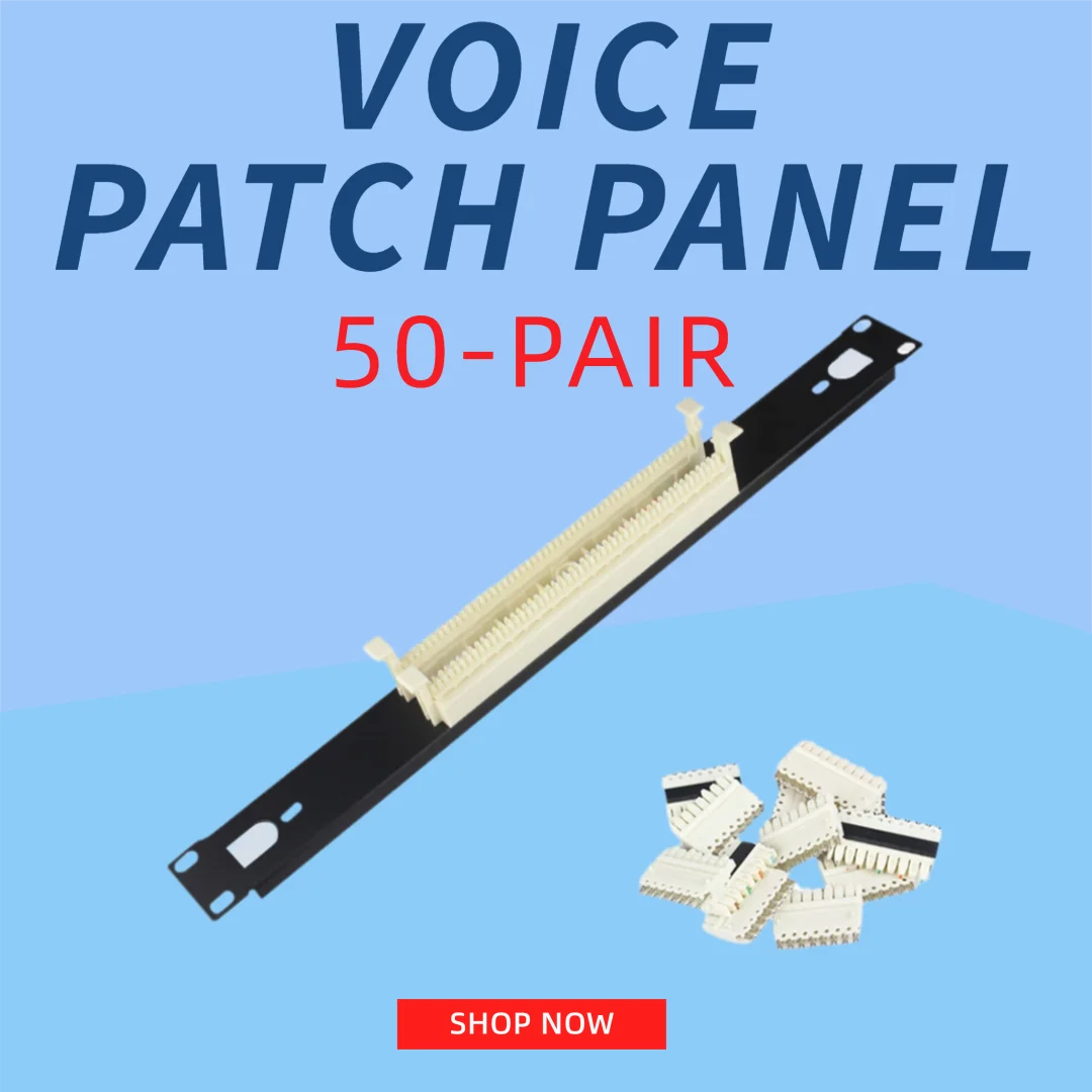 50-Pair Telephone Patch Panel 110 Type Cat 3, 1U 19