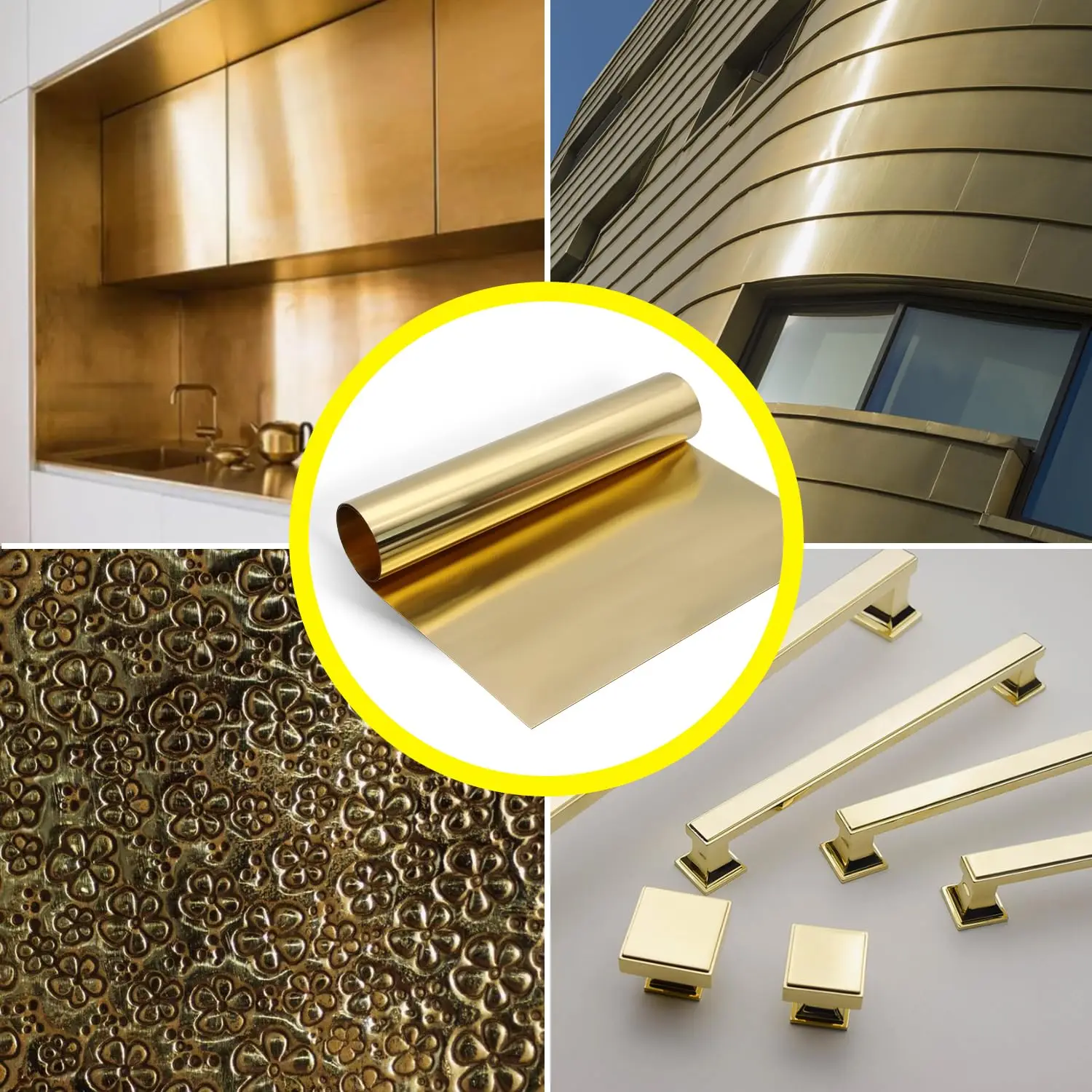 Brass Metal Thin Sheet Foil Plate Flash 0.1mm 0.2mm 0.3mm 0.5mm Thickness 10mm to 50mm Brass Strip 1 Meter