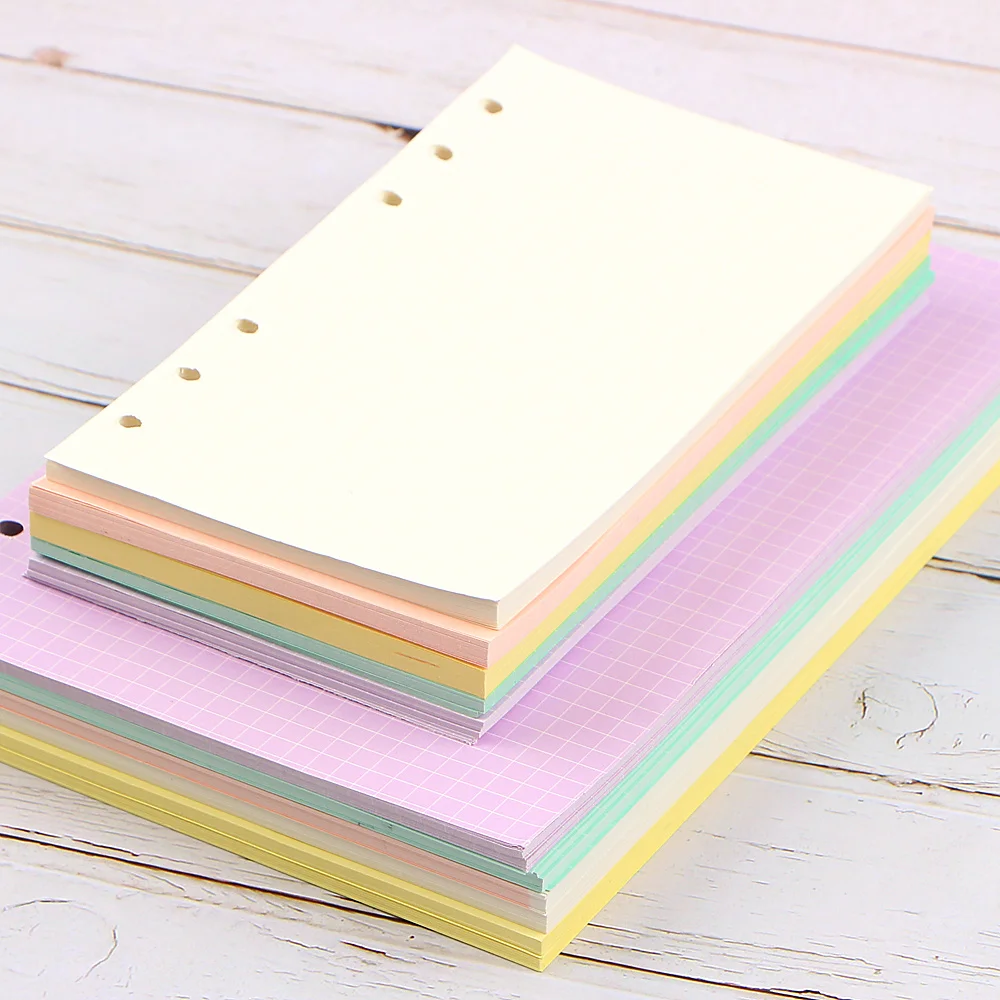 Daily Memos A5a6 Colorful Notebook Accessories Solid Color Planner Inners Filler Papers 40 Sheet/ Set Inside