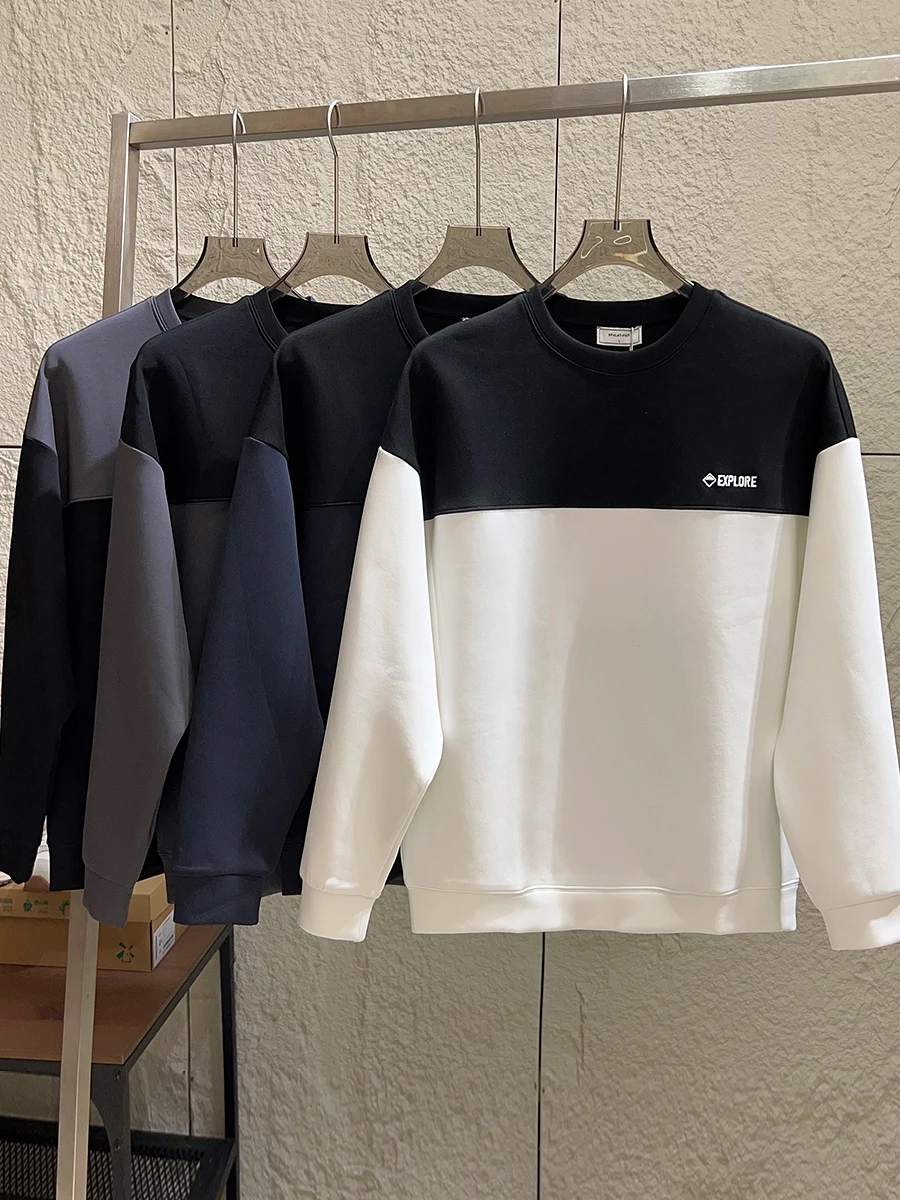 

Air Cotton Hoodie Men's Casual round Neck Sweatshirt Breathable Lightweight Soft Elastic Polyester Blend for Autumn