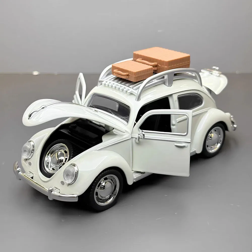 

1:32 Beetle Alloy Toys Модели автомобилей Литье под давлением со световым звуком Миниатюрные игрушечные двери с открытыми откатными транспортными средствами для мальчиков Рождественские подарки
