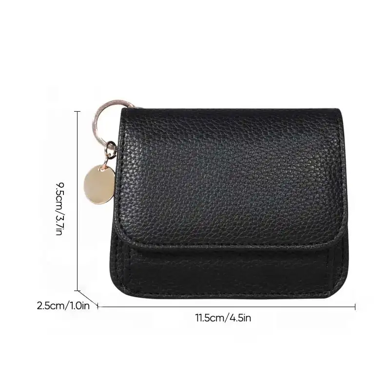 AOXONEL Piccolo portafoglio da donna in pelle bifold con blocco RFID da polso con porta carte d'identità, portamonete, Nero 3, Small, Vintage