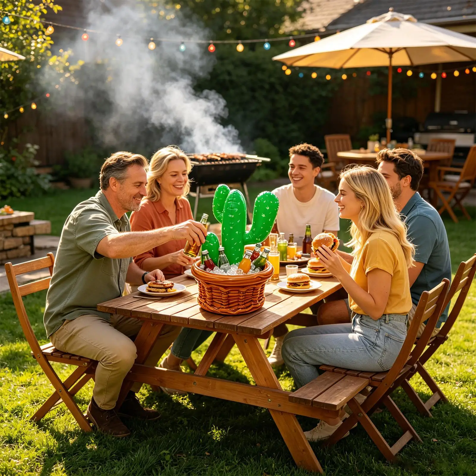 

Inflatable Cactus Drink Cooler Blow Up Chiller Containers Blow Up Cactus Ice Bucket For Birthday Summer Beach Pool Picnic