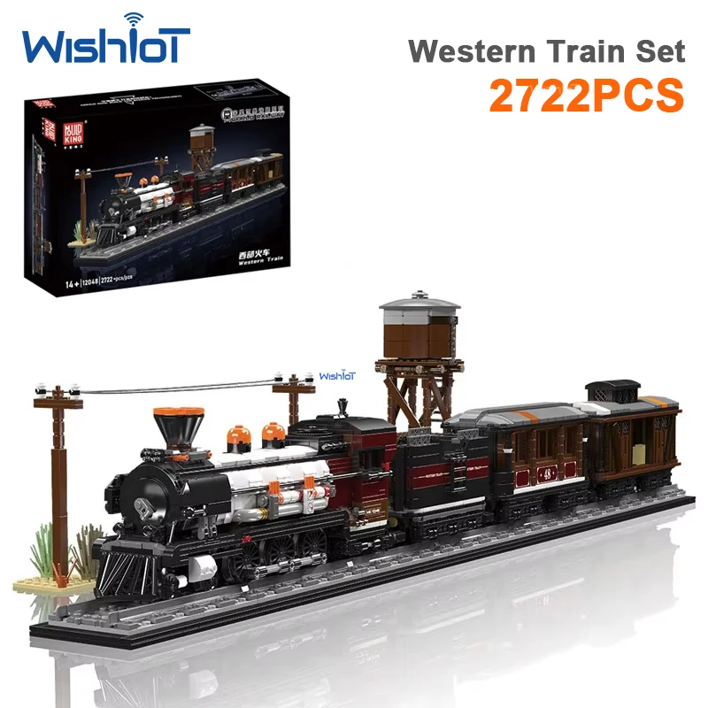 

Mould King 12048 MOC Western Train Building Blocks Toy Mechanical Assembly Locomotive Bricks Set For Kids Christmas Gift