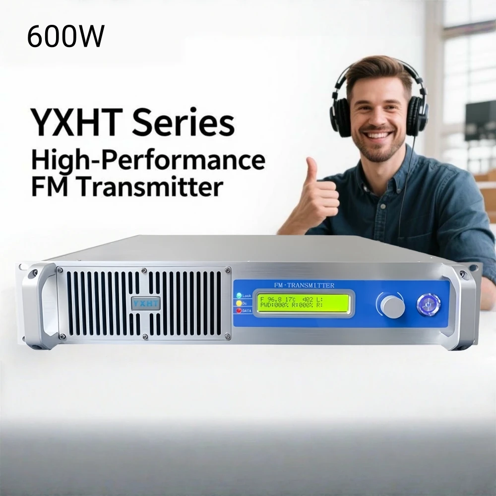 เครื่องส่งสัญญาณ FM รุ่น RU-600W รองรับไฟ 110V/220V - ทนทานและเสถียร ควบคุมอุณหภูมิอัจฉริยะ สำหรับใช้ในมหาวิทยาลัย/วิทยุ ได้รับการรับรองมาตรฐาน ISO/FCC