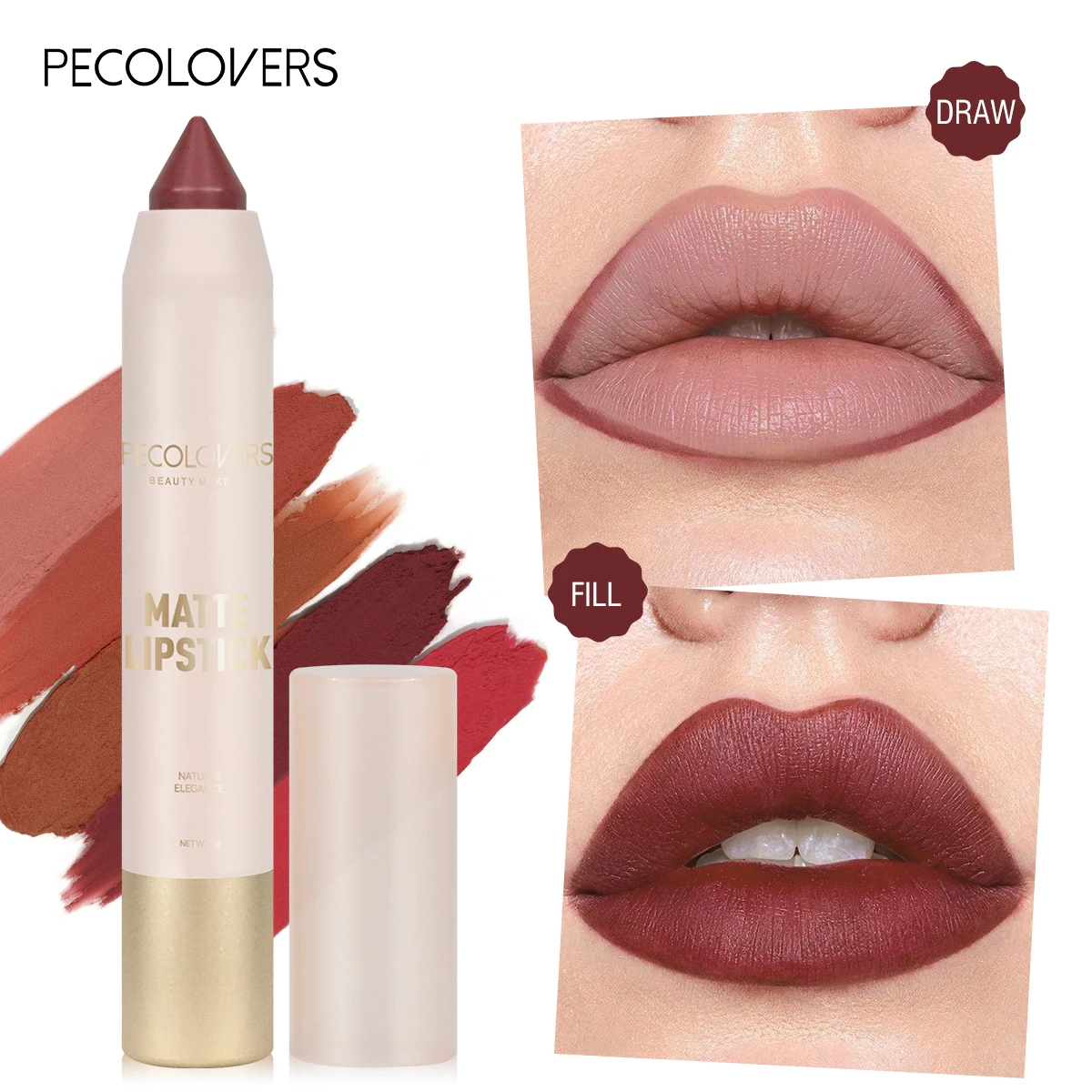 1PC Durable, Easy To Apply, Three-dimensional Lip Shape, High Pigment, Matte Lip Liner Lipstick, Perfect Gift for Girls