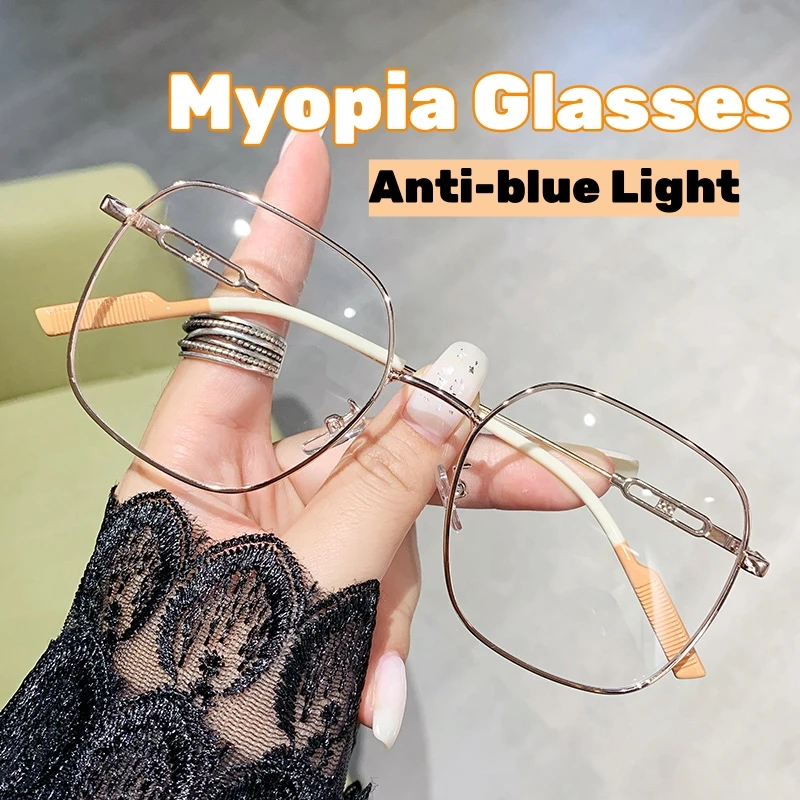 

Unisex Fashion Clear Myopia Glasses Vintage Ultralight Prescription Glasses Blue Light Blocking Computer Eyewear for Men Women