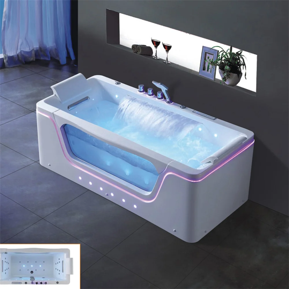 

Фабрика ванн, горячая распродажа, белая 2-местная современная квадратная белая акриловая отдельно стоящая массажная гидромассажная лампа на заказ