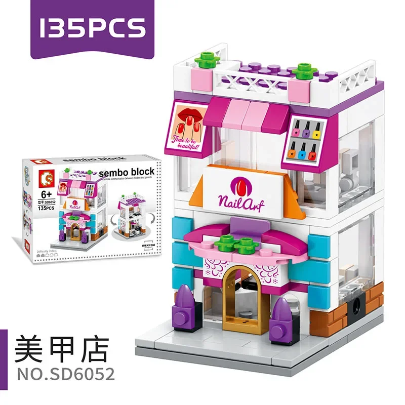 Haus Bausteine Mini City Store Street View Snack Straße Kinderspiel zeug Jungen und Mädchen Geschenke kompatibel mit Lego – Detail 5