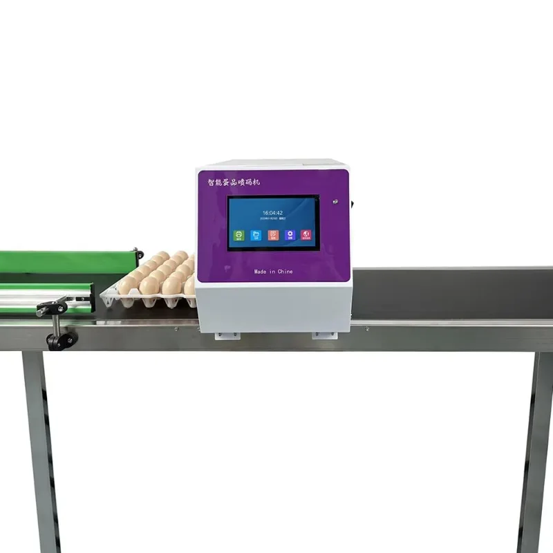 Custom High Speed 6 Nozzle Egg Date Printer Non Contact Industrial Inkjet Coding Machine for Egg Packing Plants
