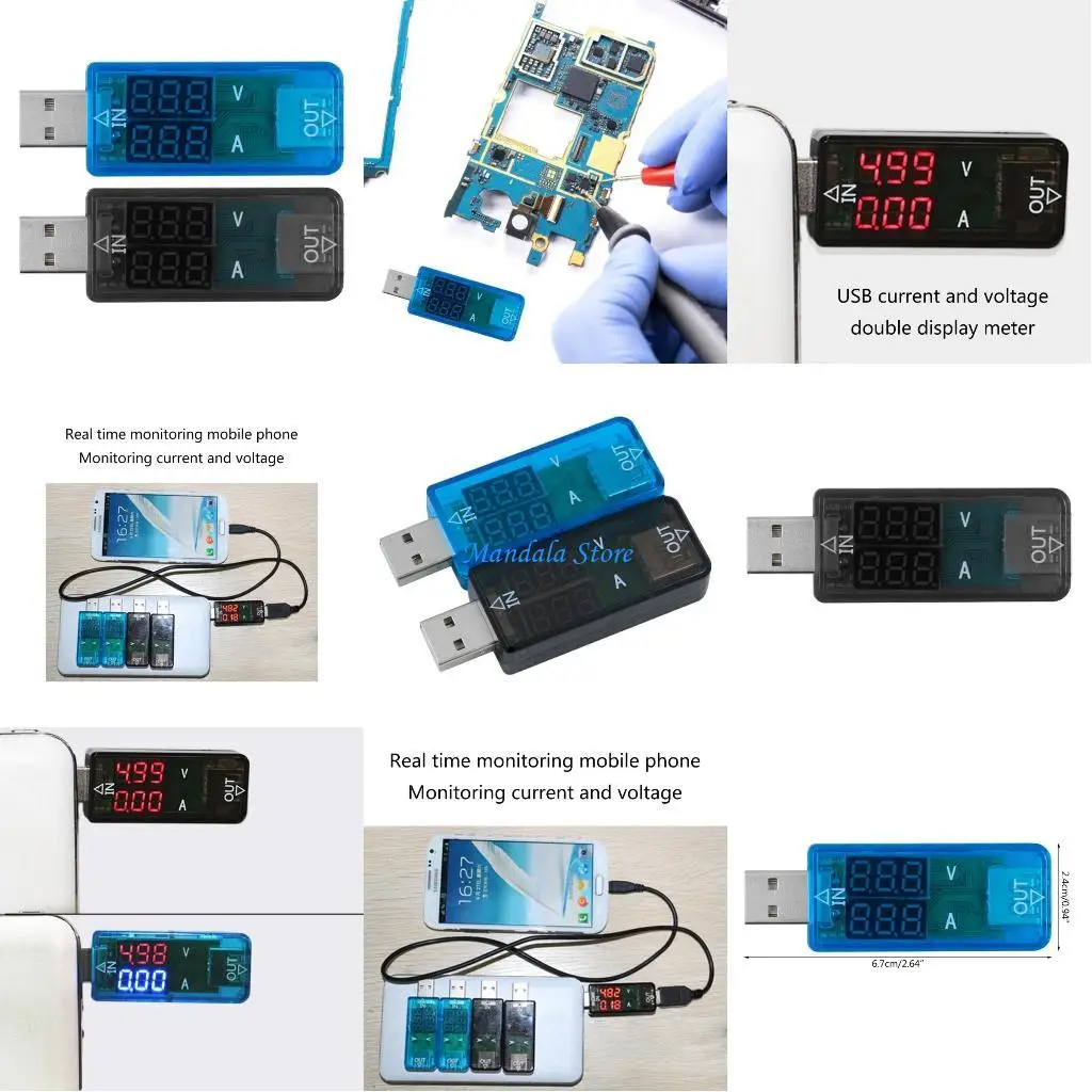 U2JC Электронный вольтметр и амперметр USB цифровой мультиметр DC3.2-10V 0-3A
