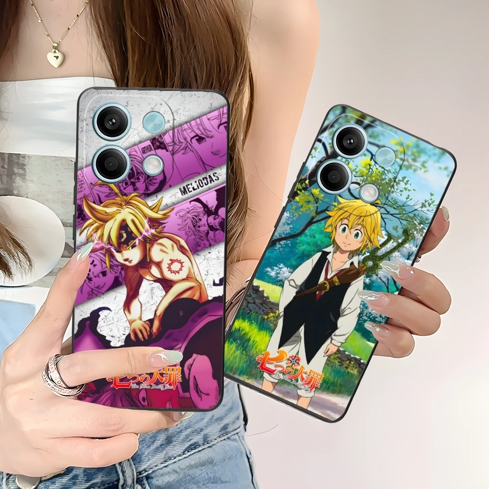 Seven Deadly Sins Meliodas Cell Phone Case for Xiaomi POCO M6 M5 M4 M3 X6 X5 X4 X3 F6 F5 F4 F3 F2 C40 Pro GT 5G Black Cover