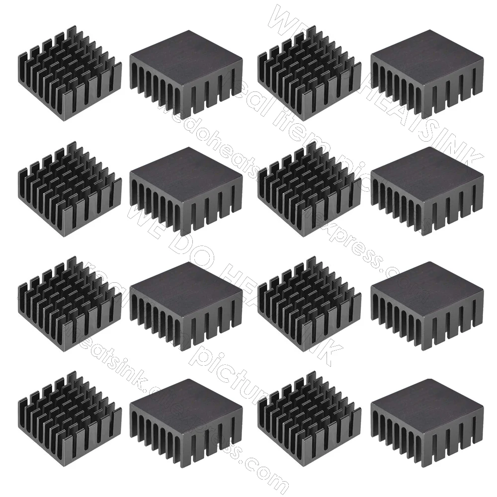 WE DO HEATSINK 20x20x10mm Without or With Thermal Pad Black Anodized Aluminum CPU / IC Cooling Cooler Heatsink